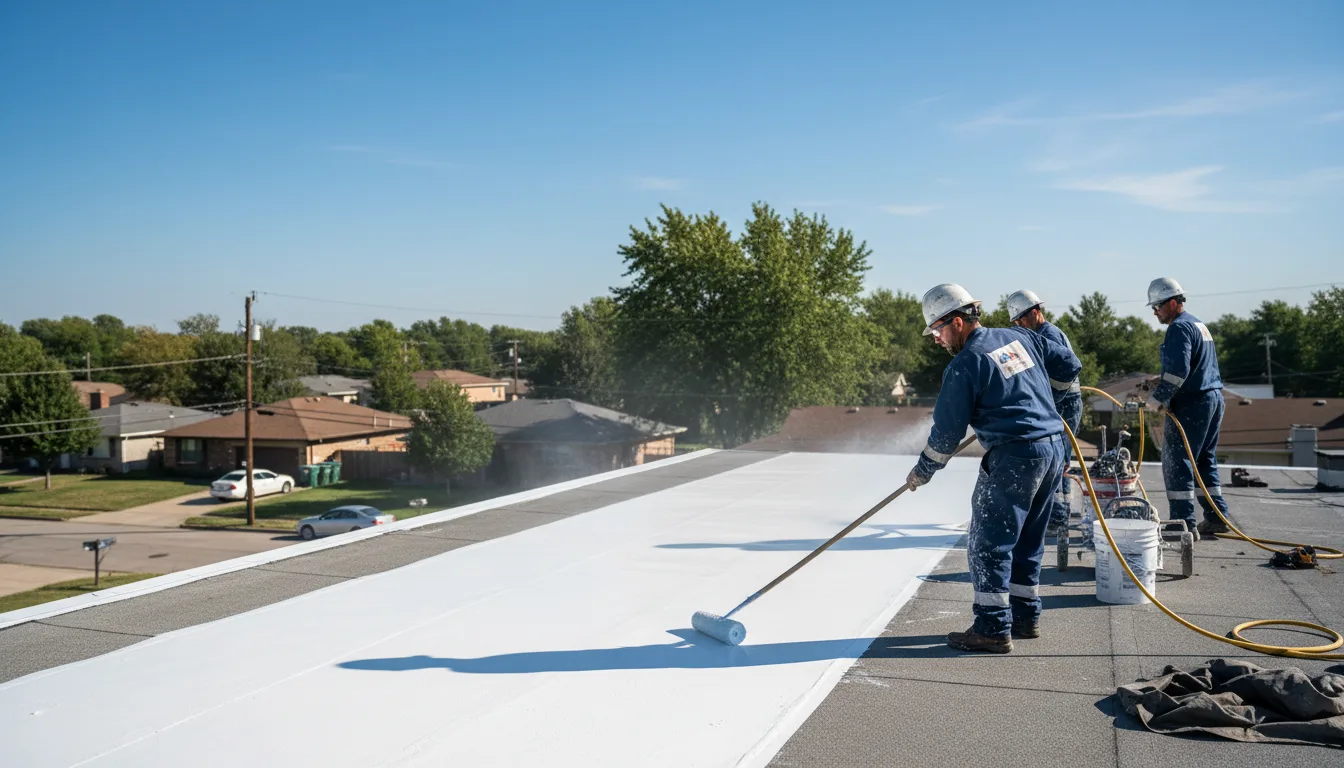 Commercial roof coating in Three Bridges, NJ near me